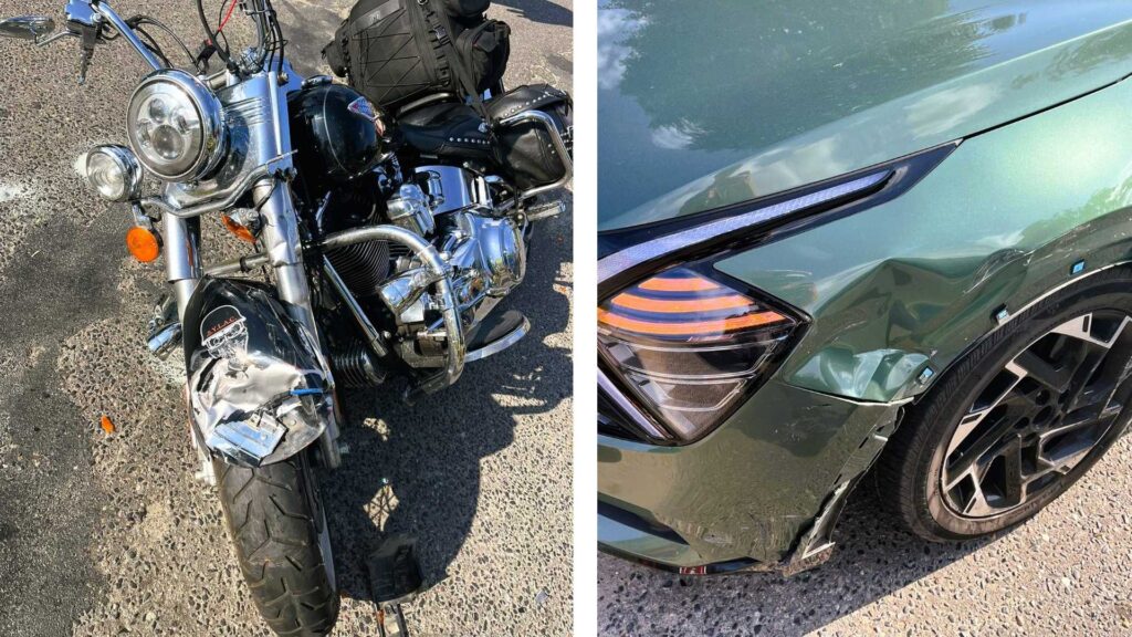 Motocykl kontra auto. Zderzenie w Ostrowiecznie