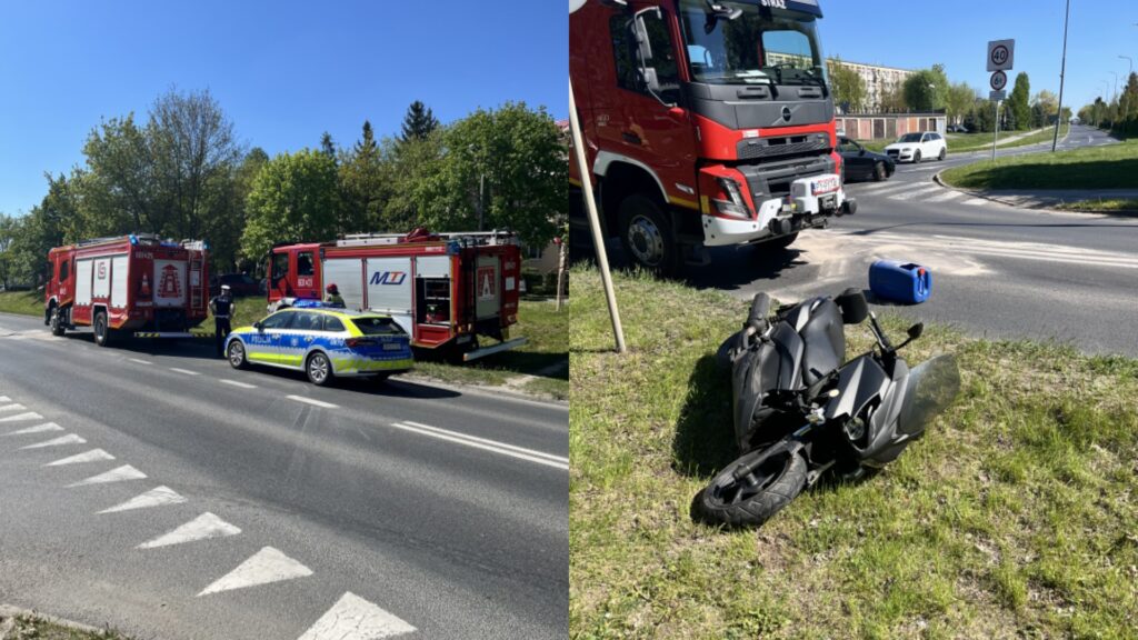 Kolizja na Kilińskiego. Poszkodowany motocyklista